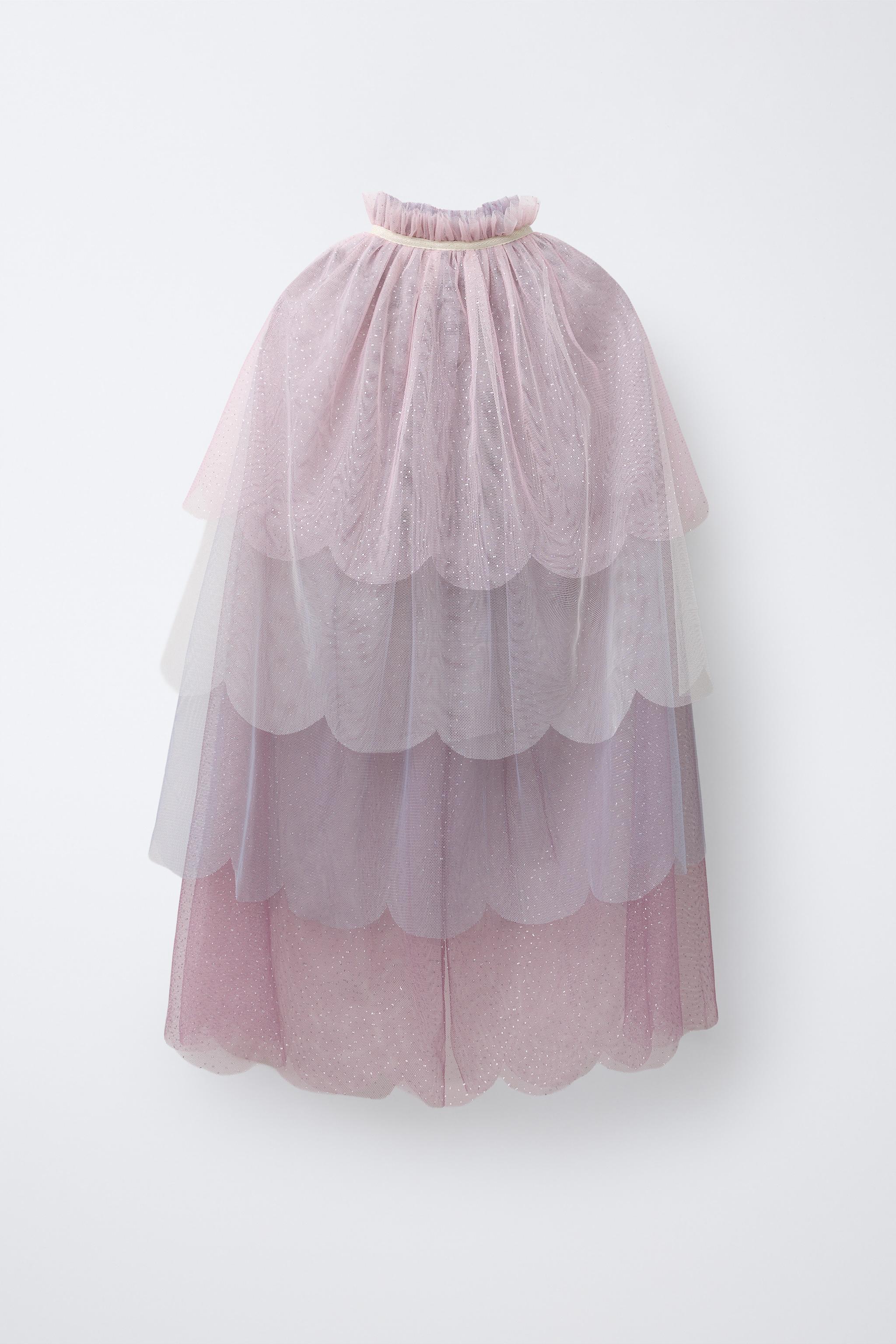 BUTTERFLY FAIRY COSTUME SPARKLY TULLE CAPE - Pink | ZARA United States