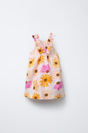 ROBE À FLEURS AVEC LIN - Multicolore de Zara - Image 2