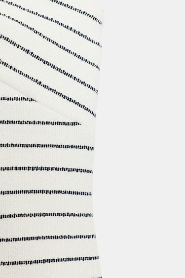 BOUCLÉ CROSSOVER TOP - White / Navy by Zara - Image 7