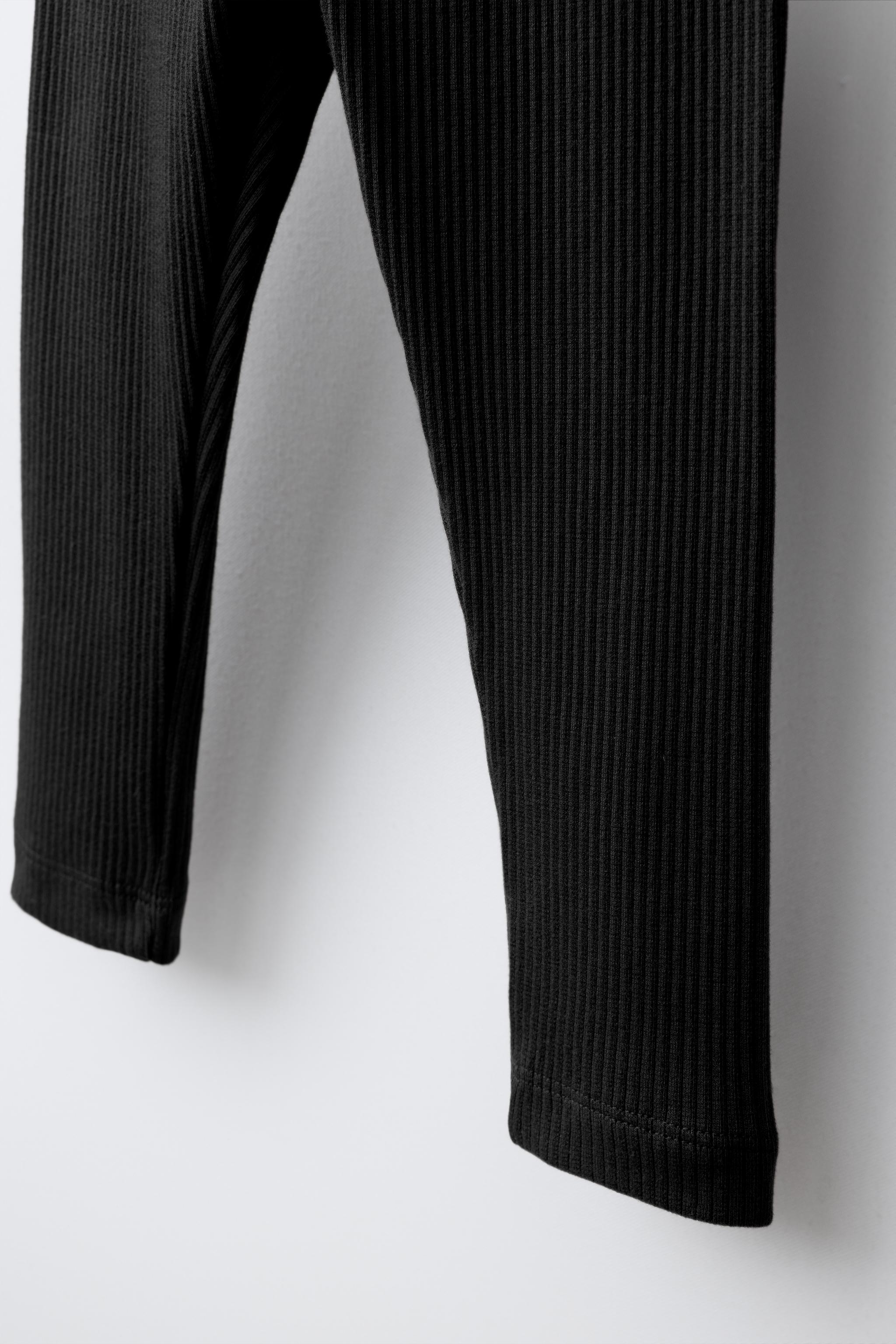SOLID RIBBED LEGGINGS
