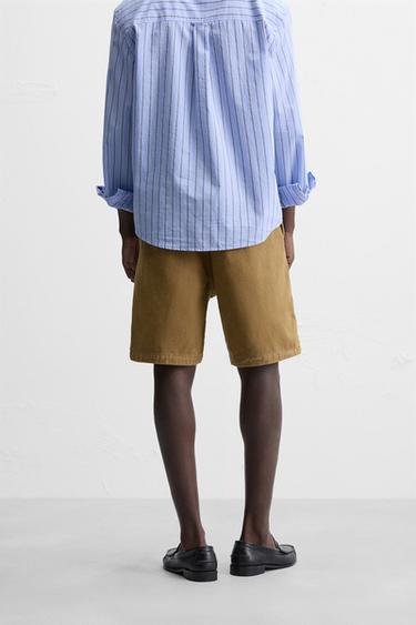 TEXTURED REGULAR FIT BERMUDA SHORTS - Brown by Zara - Image 2