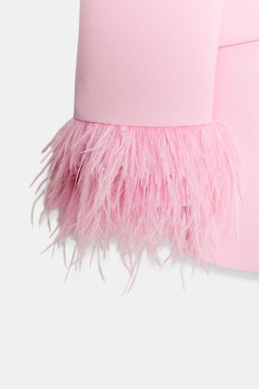 VESTE À ÉPAULETTES ET POIGNETS EN PLUMES - Rose de Zara - Image 10