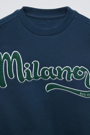 SWEAT MILANO À INSCRIPTION - Bleu encre de Zara - Image 2