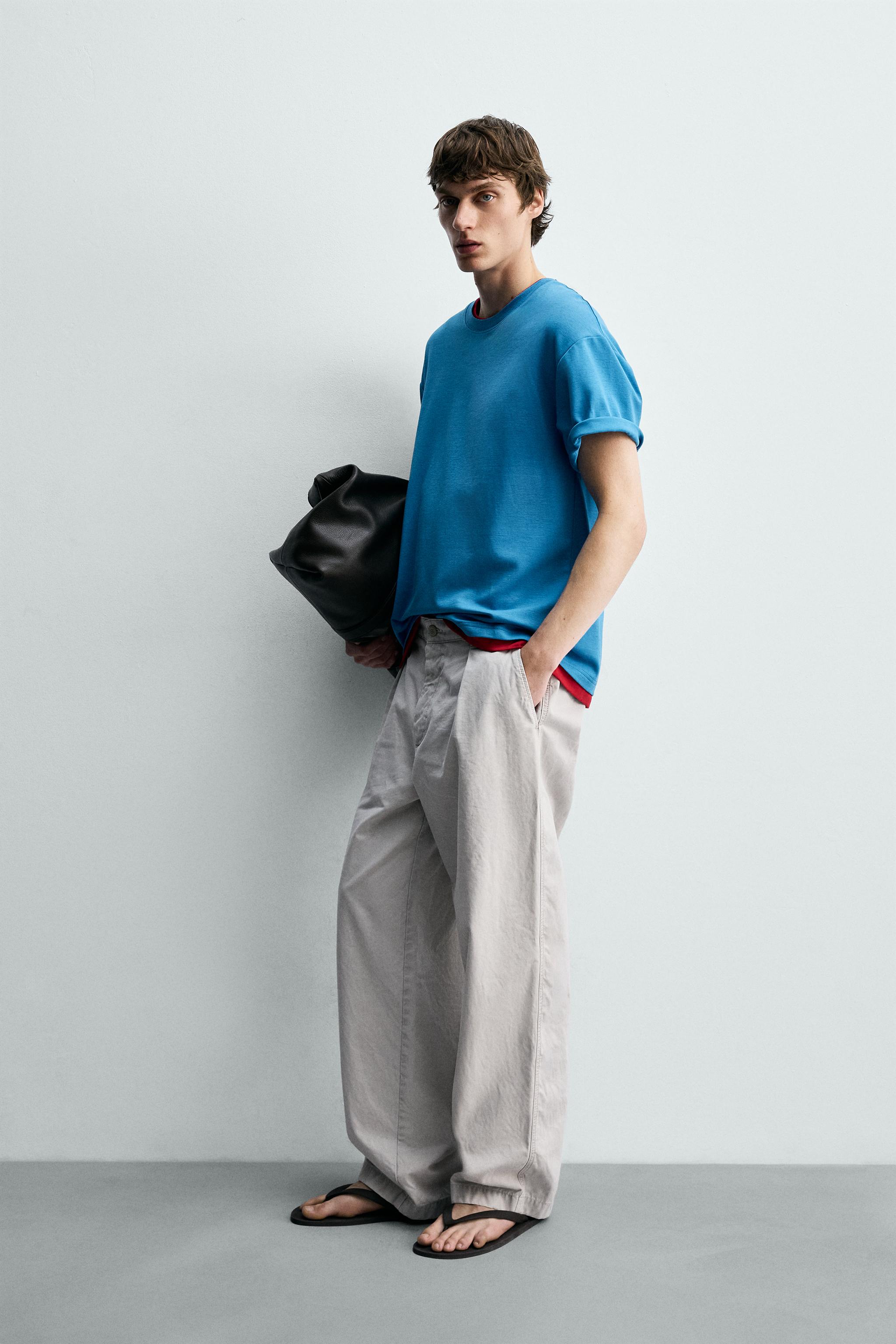 CONTRAST DOUBLE TRIM T-SHIRT