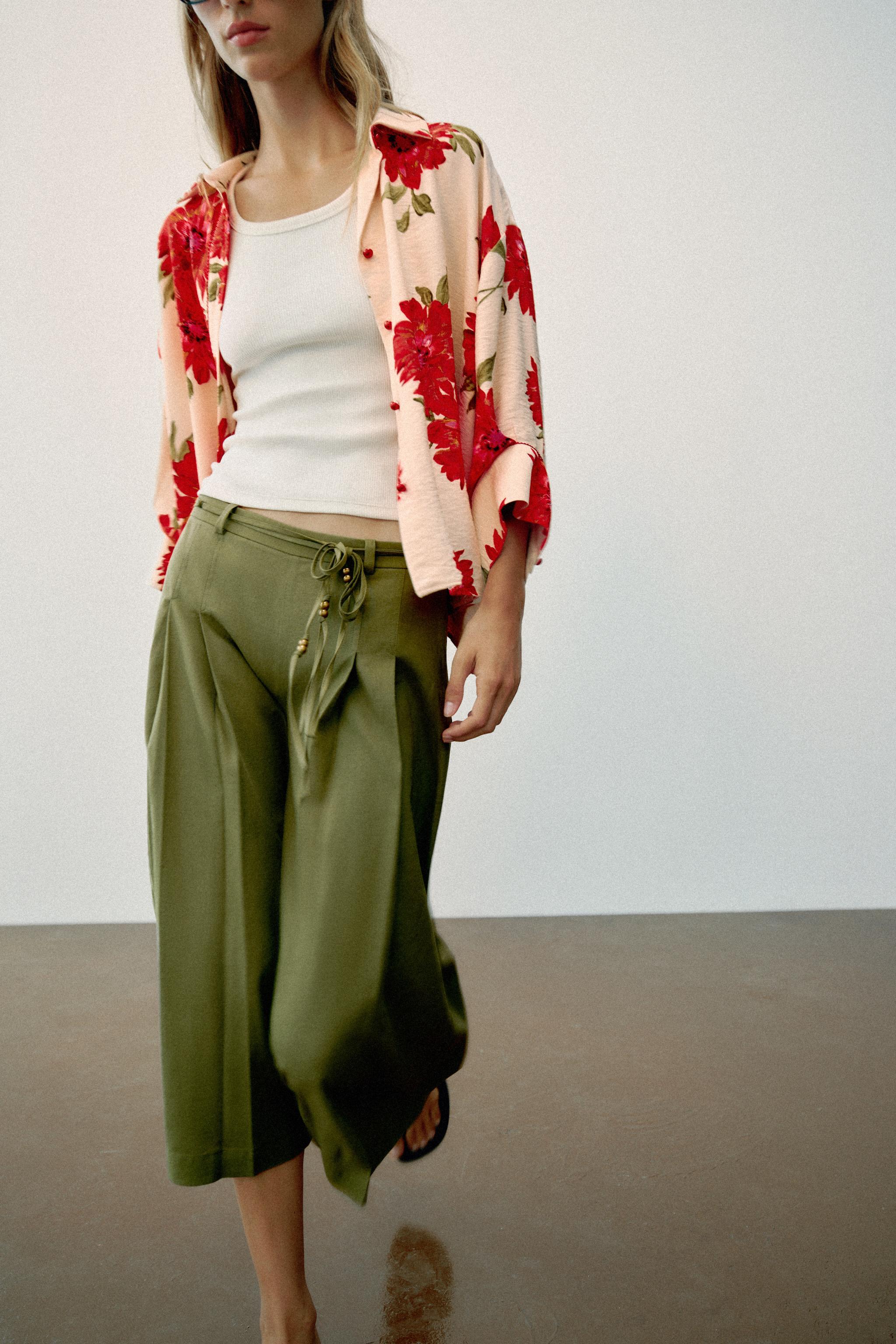 Женские шорты Zara BEADED BELT LONG SHORTS — фото 5