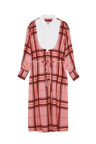 CONTRAST CHECK DRESS