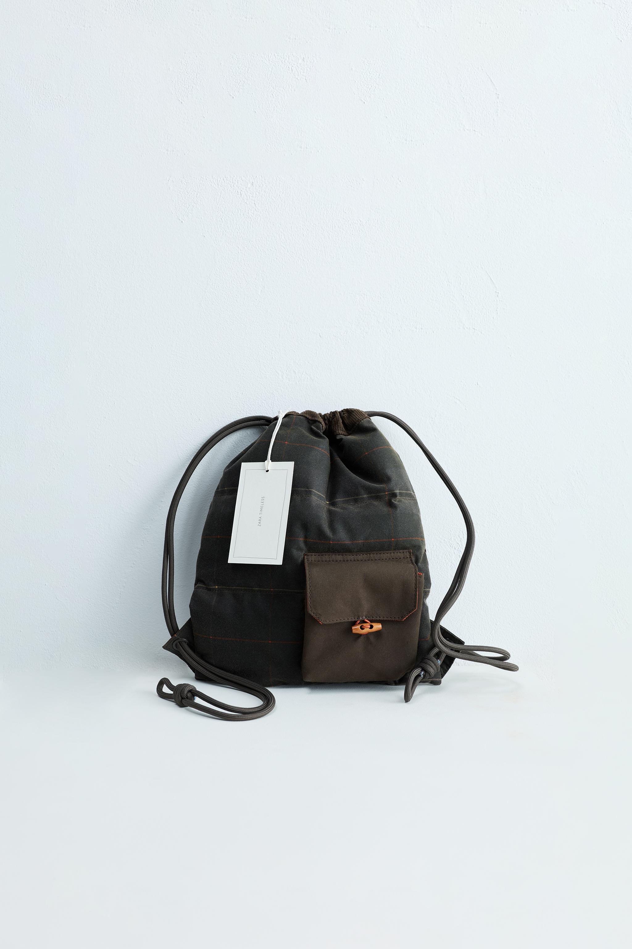 ZARA TIMELESS - CHECK PRINT SACK BACKPACK