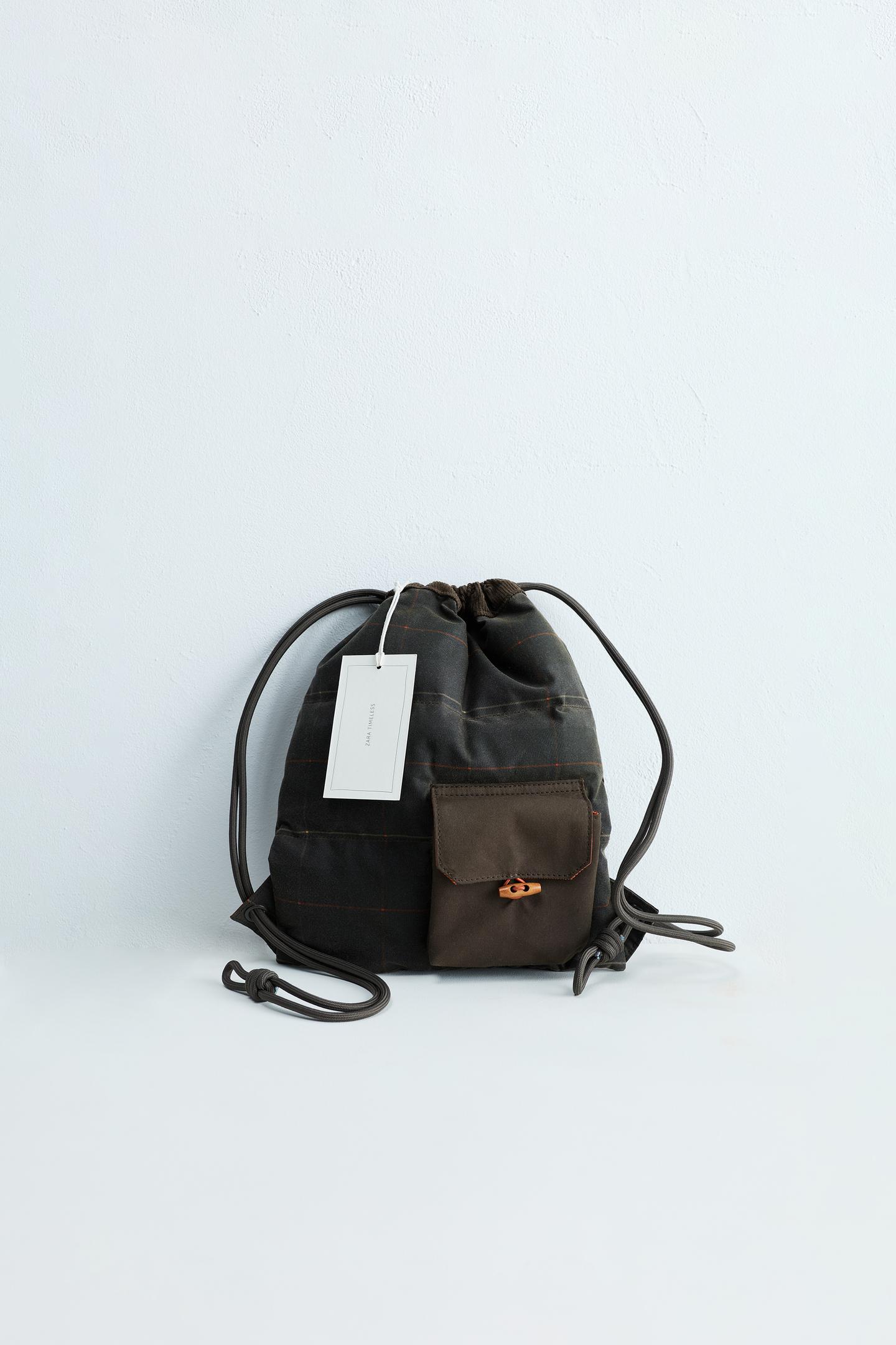 Рюкзак Zara Timeless - Check Print Sack для детей, цвет: Коричневый — фото 7