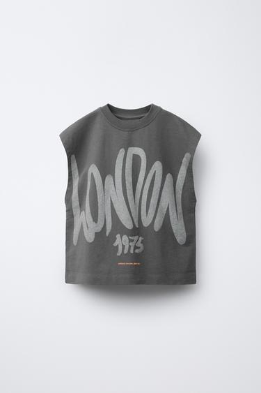 GRAFFITI PRINT T-SHIRT - Anthracite grey by Zara