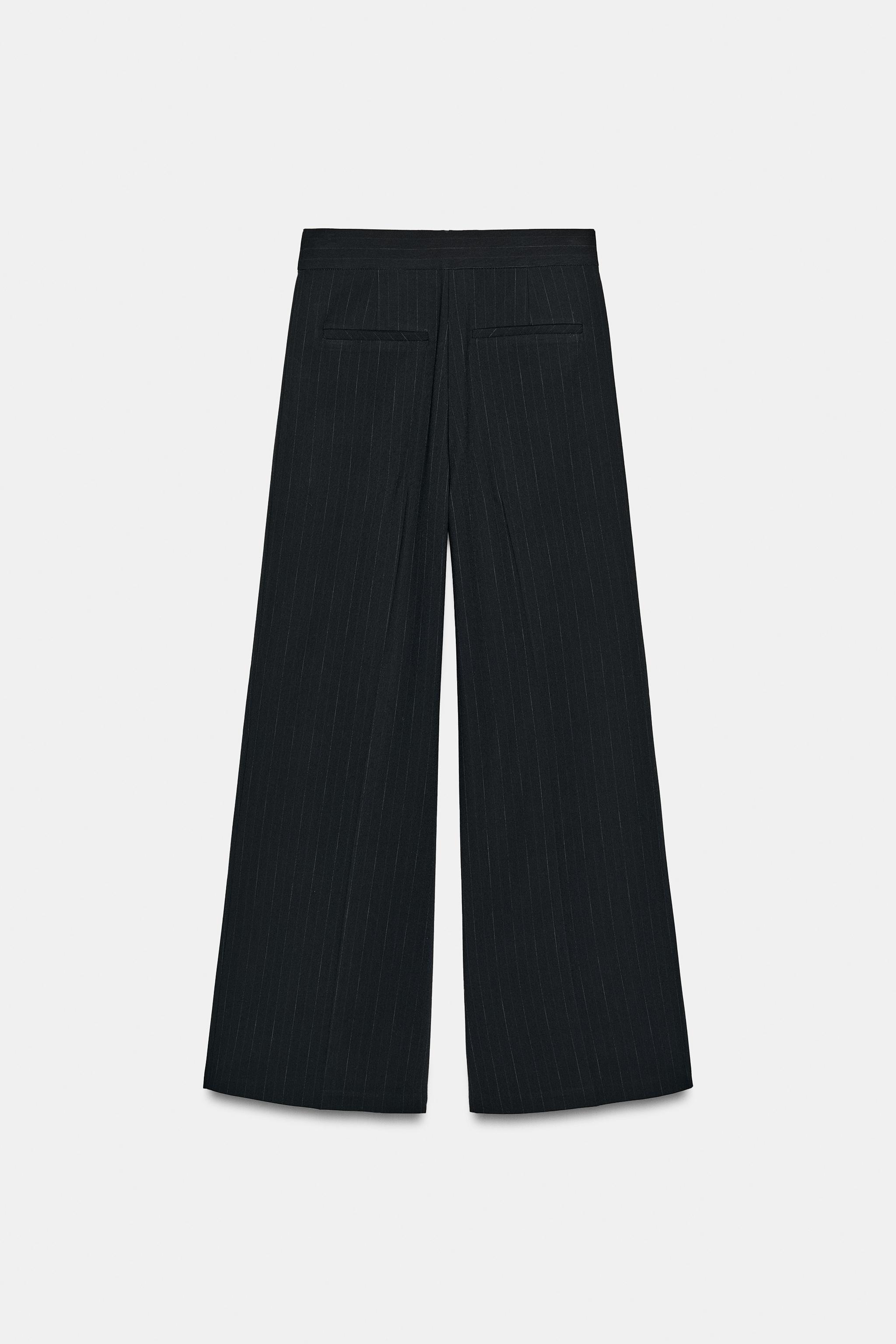 PINSTRIPE PLEATED PANTS