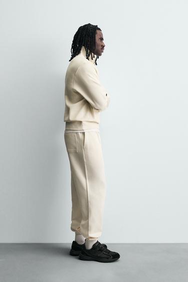 PANTALON DE JOGGING BASIQUE - Blanc cassé de Zara - Image 3