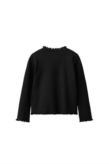 EMBROIDERED RIBBED T-SHIRT — Black 2
