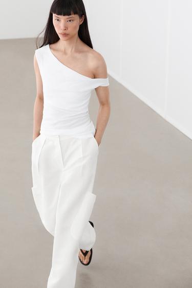 Zara Flowing trousers with darts - LIMITED EDITION - Beige
