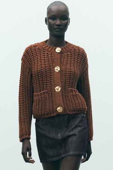 CHAQUETA PUNTO GRUESO - Caramelo de Zara