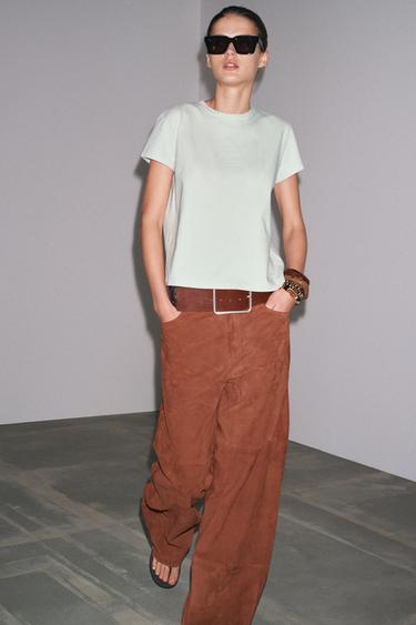 Zara REGULAR-FIT T-SHIRT - Sea green - Image 0
