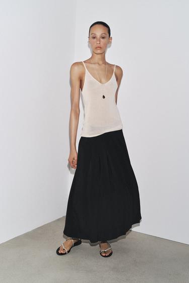 JUPE PLIS PLATS ZW COLLECTION - Noir de Zara - Image 3