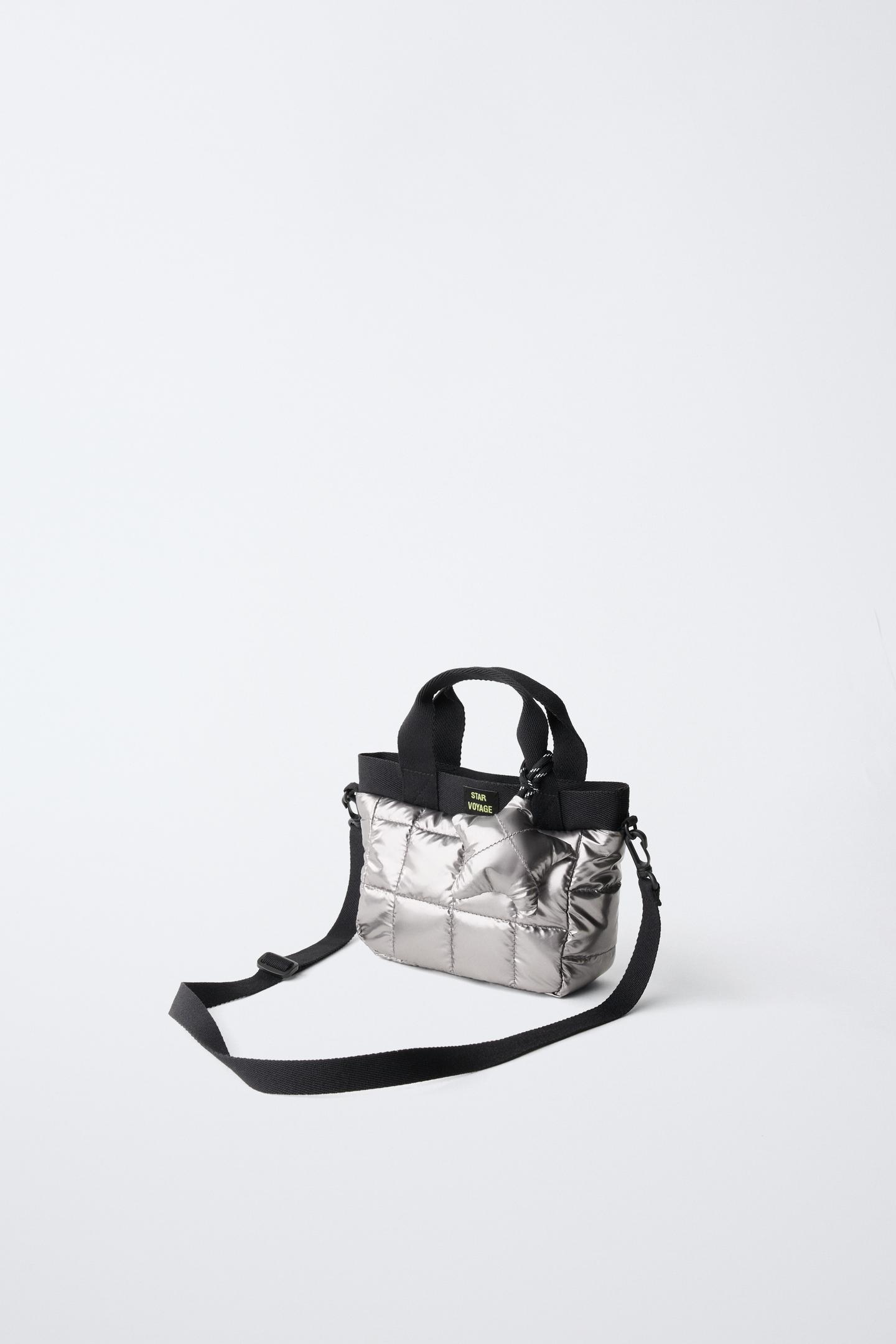 Детская сумка Zara Metallic Padded Crossbody, цвет: Серебряный — фото 2