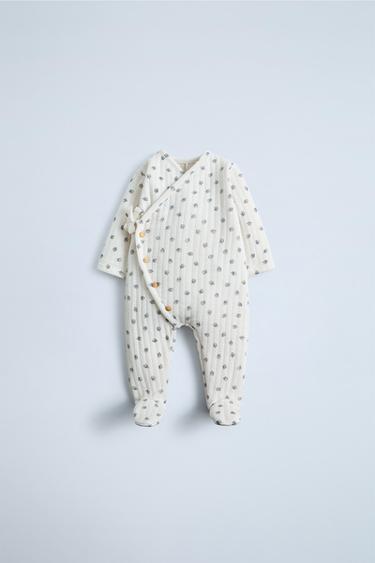 FLORAL QUILTED JUMPSUIT - Ecru by Zara - Image 0