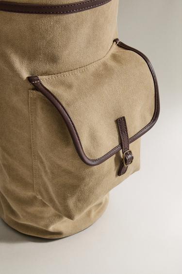 SAC EN TISSU GOLF - Écru / Vert de Zara - Image 3