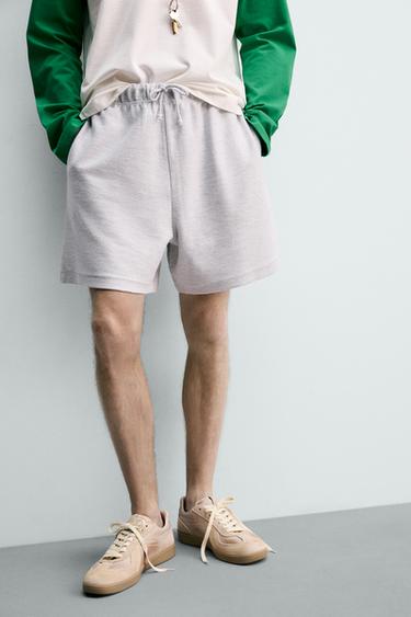 „RELAXED FIT“ TEKSTŪRINIAI SPORTINIAI ŠORTAI – Grey marl – „Zara“