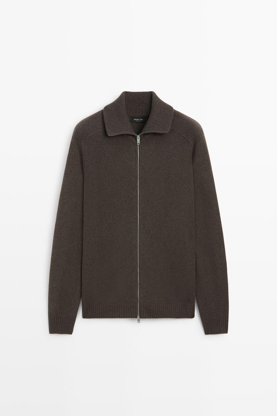 Zara Wool blend zip-up knit cardigan - Light whiskey - Image 0