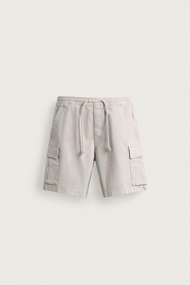 BERMUDA CARGO RELAXED FIT LAVADO - Hielo de Zara