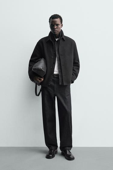 WOOL OVERSHIRT - Black by Zara