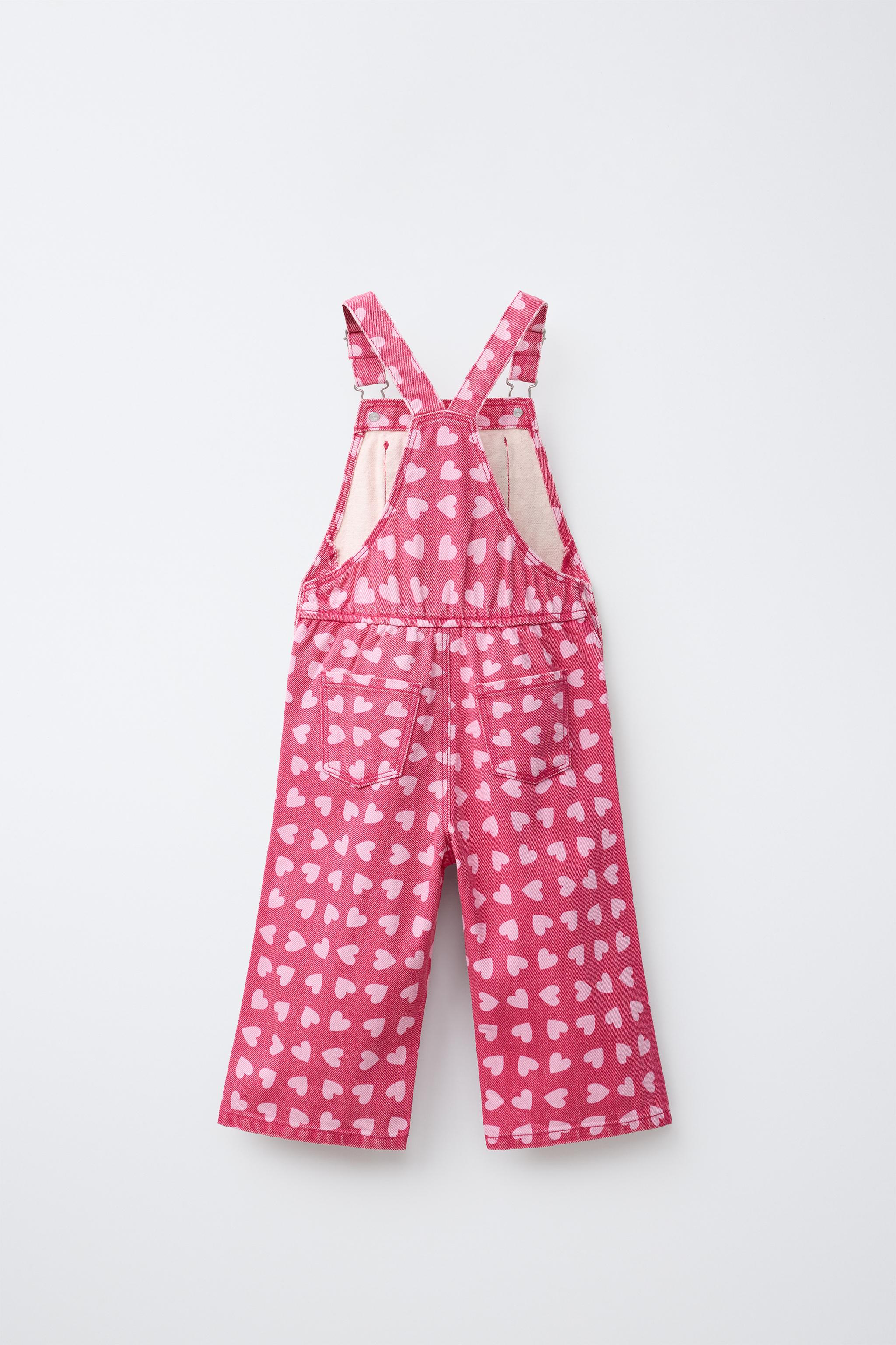 Детские комбинезоны Zara HEART PRINT TWILL OVERALLS — фото 3