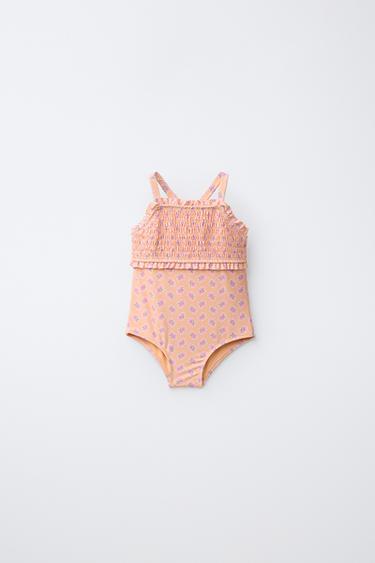 Zara 1-6 YEARS / SMOCKED FLORAL SWIMSUIT - Pink - Image 0
