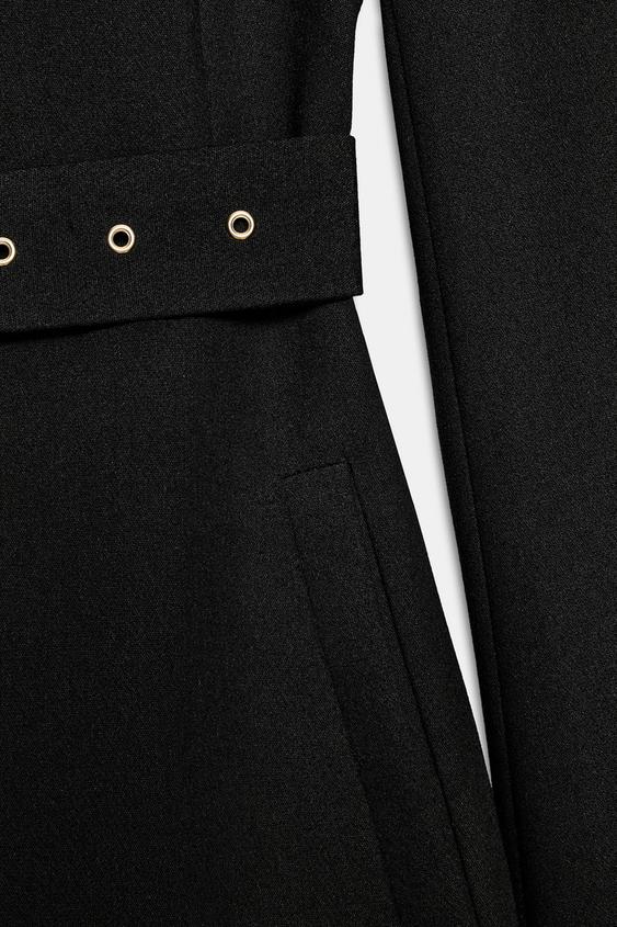 LONGUE VESTE CEINTURÉE - Noir de Zara - Image 9
