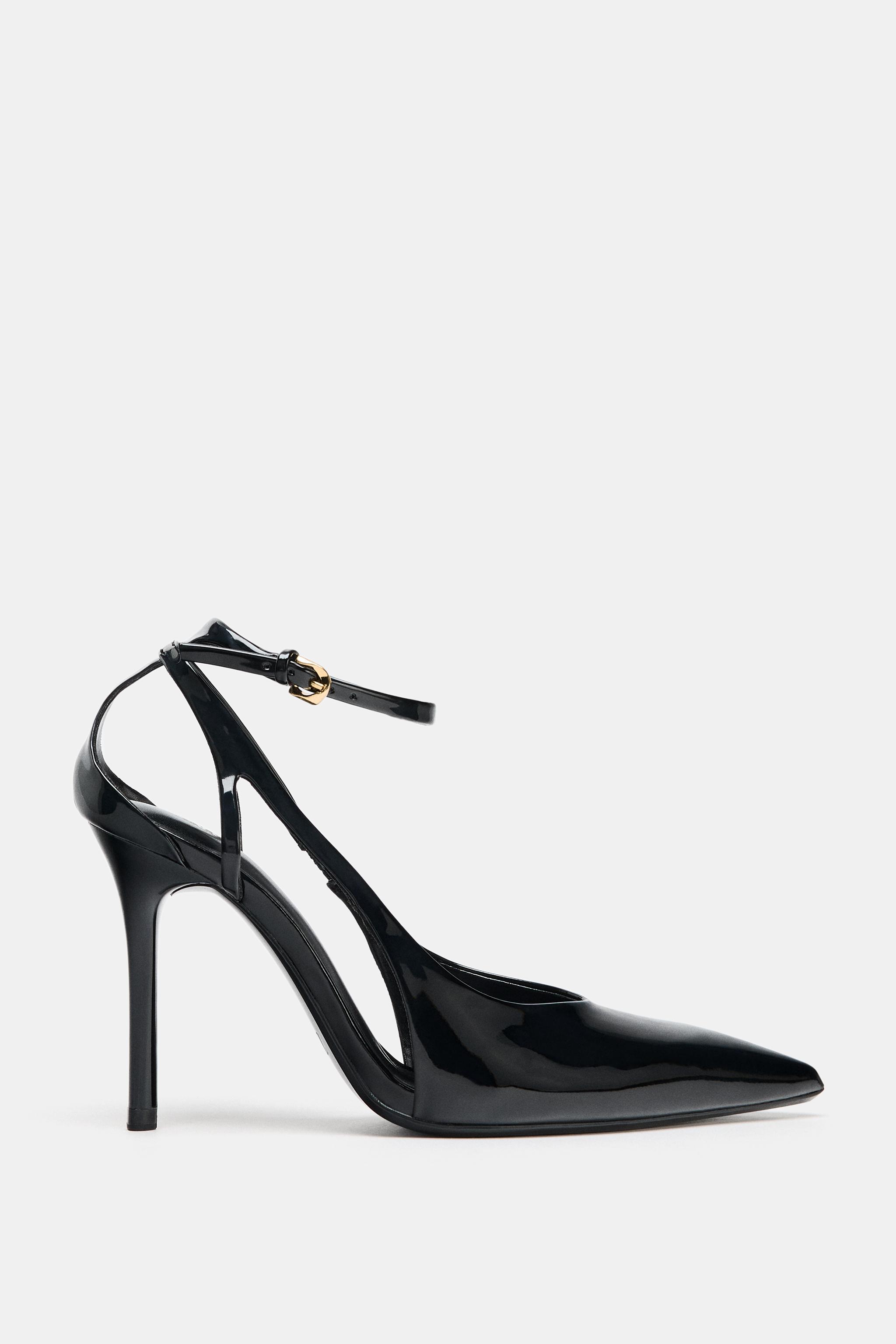 その他 Saltarelli PATENT FINISH SLINGBACK HEELS - Black | ZARA United States