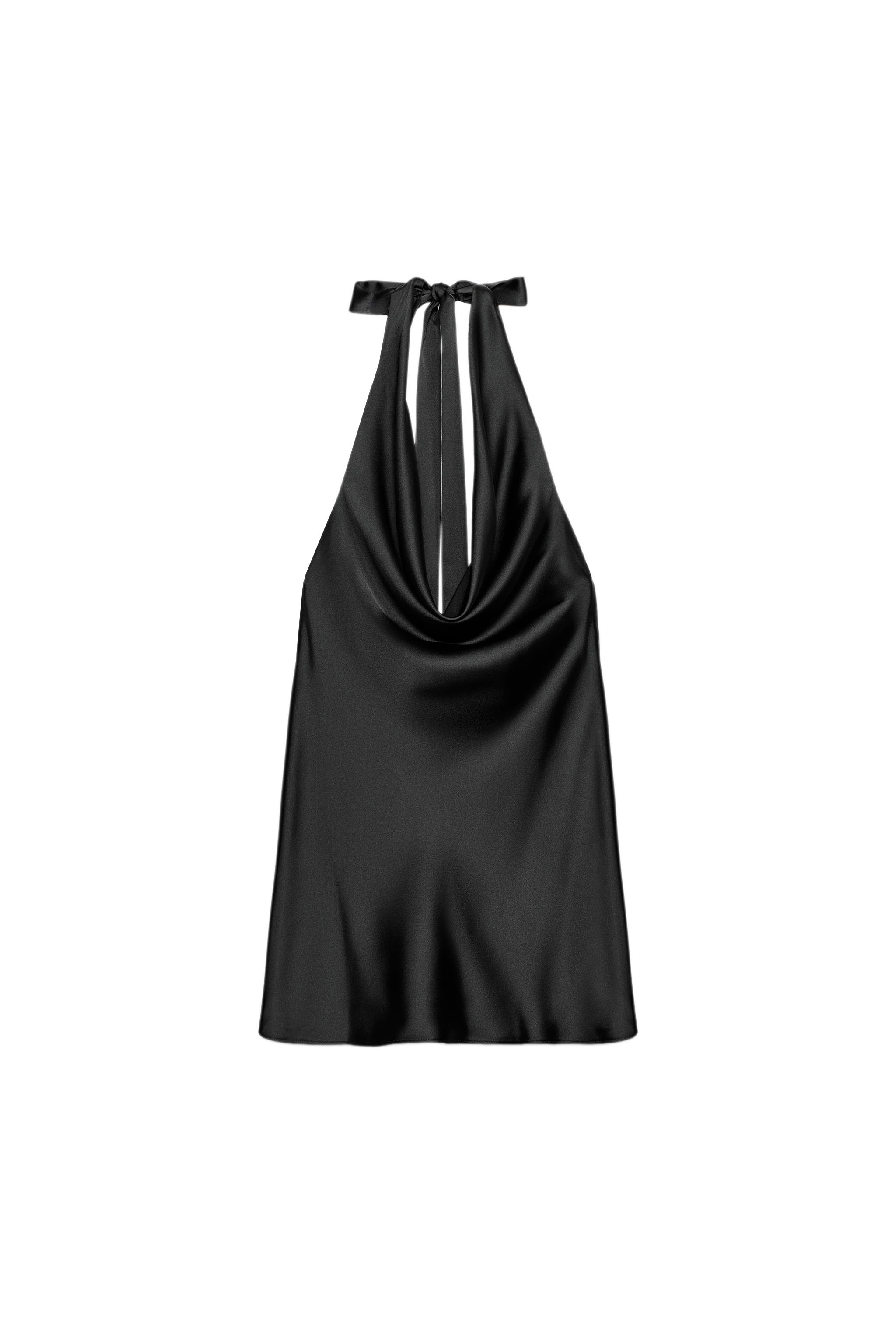 SATEN YÜZEYLİ HALTER ELBİSE