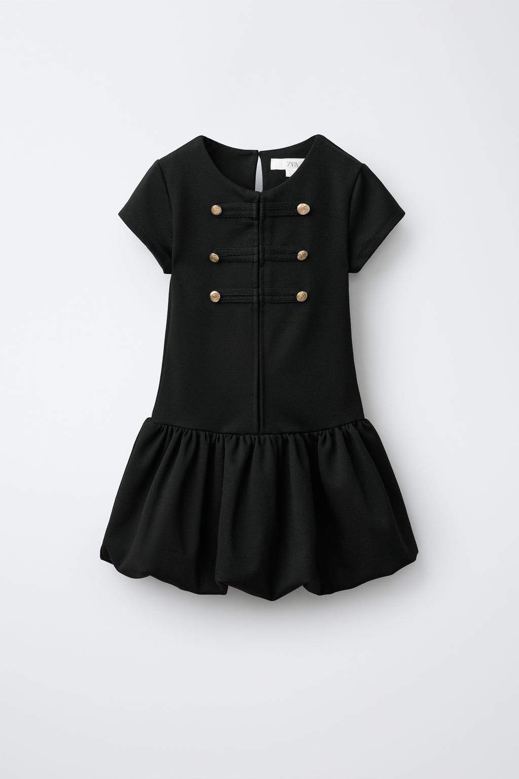 BUTTONED BALLOON DRESS