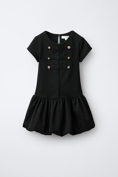 BUTTONED BALLOON DRESS - Black by Zara