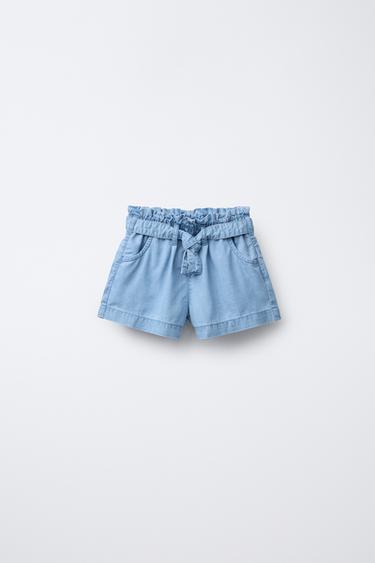 Zara 寬鬆版牛仔短褲 - 藍色 - 圖片 0
