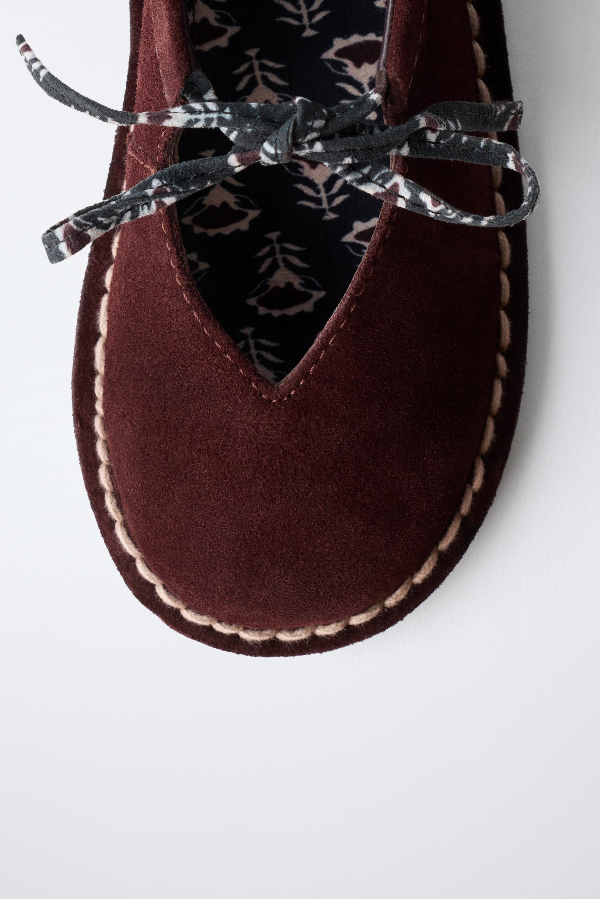 ZARA TIMELESS - リアルレザーバレリーナシューズ - ボルドー