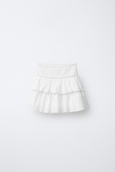 Zara RUFFLED SKIRT - White