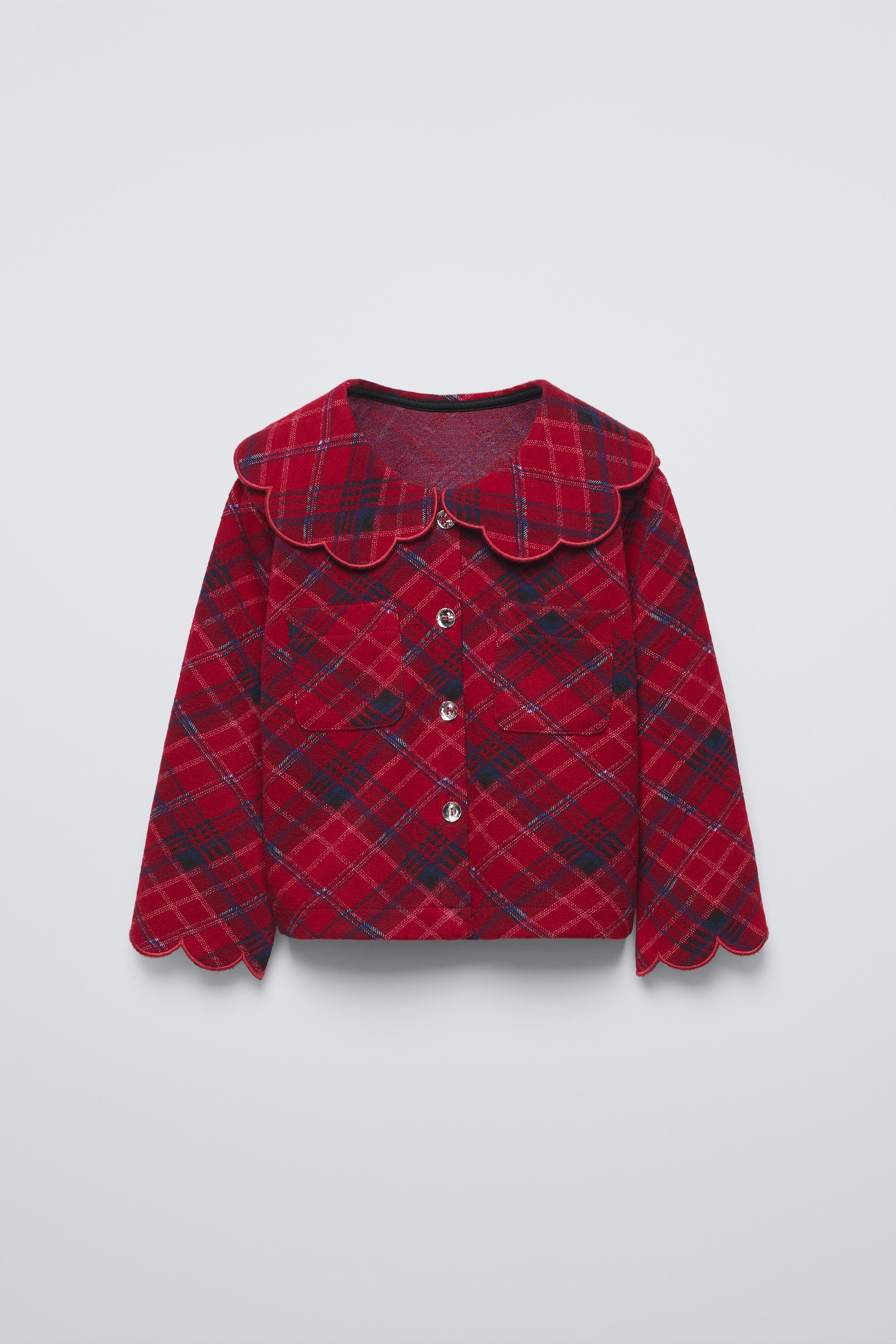 ピーターパンカラー ひし形ジャケット - レッド | ZARA Japan / 日本