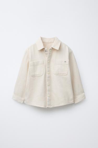 FLOWING OVERSHIRT WITH SNAP BUTTONS - Ecru by Zara