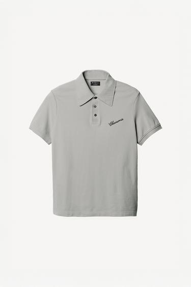 SLIM FIT POLO SHIRT WILLY CHAVARRIA X ZARA - Blue / Grey by Zara