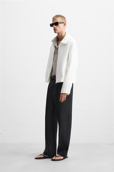 100% LINEN JACKET - White by Zara - Image 3