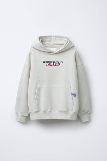 SUDADERA CAPUCHA TEXTO - Piedra de Zara