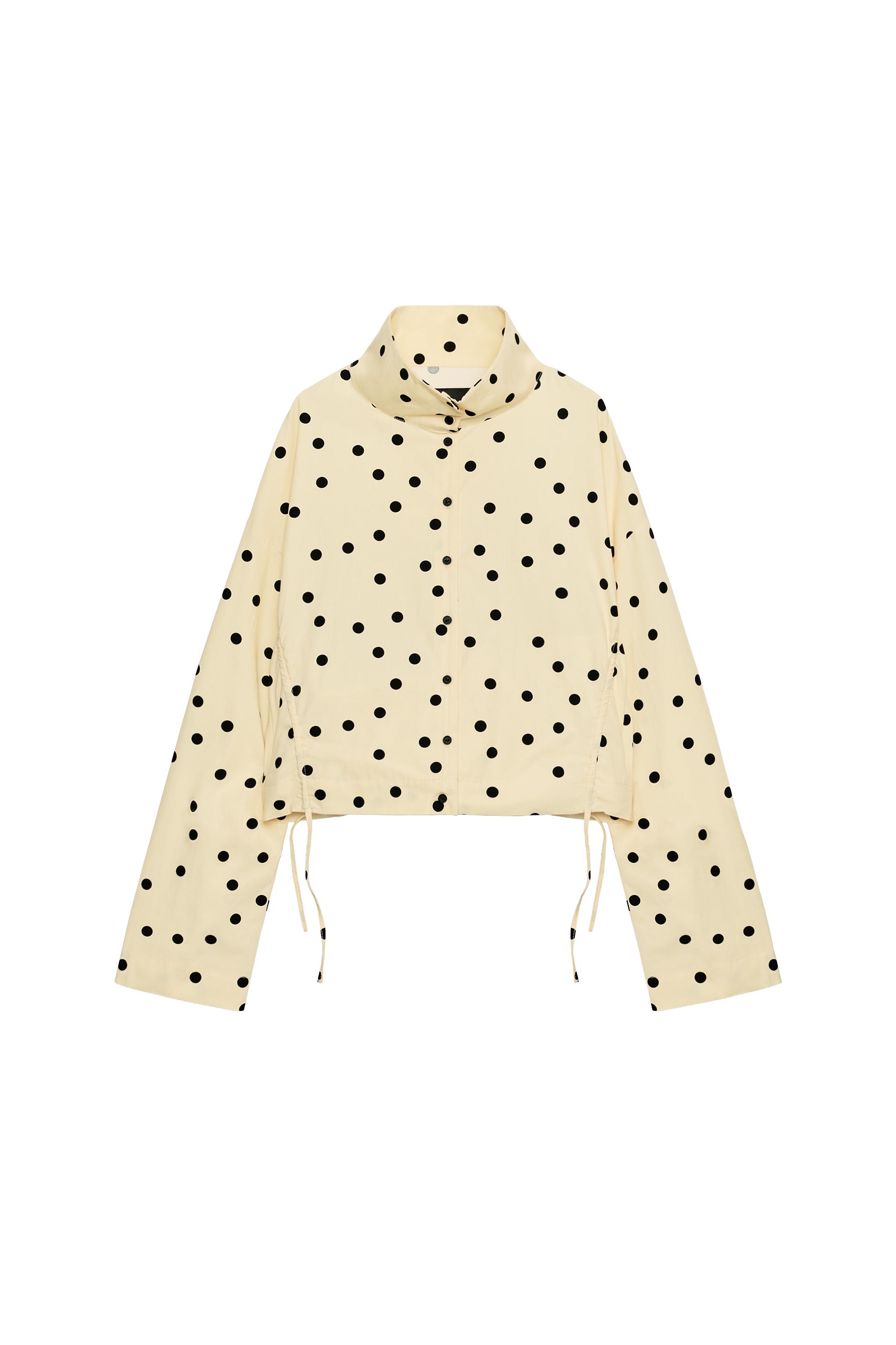 POLKA DOT RUCHED JACKET