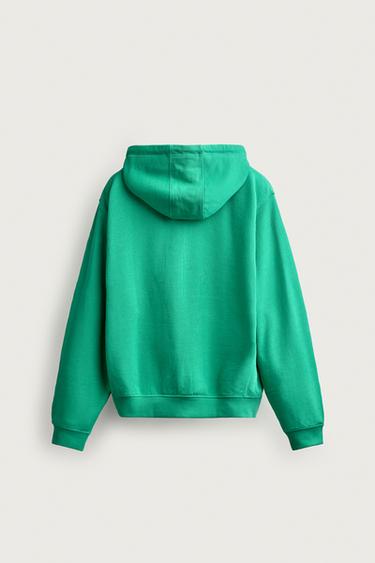 HOODIE RELAXED FIT À CAPUCHE AARON LEVINE X ZARA - Vert chiné de Zara - Image 7