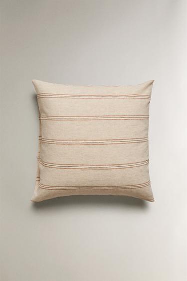 DYED THREAD STRIPED PILLOWCASE - Light beige by Zara - Image 2