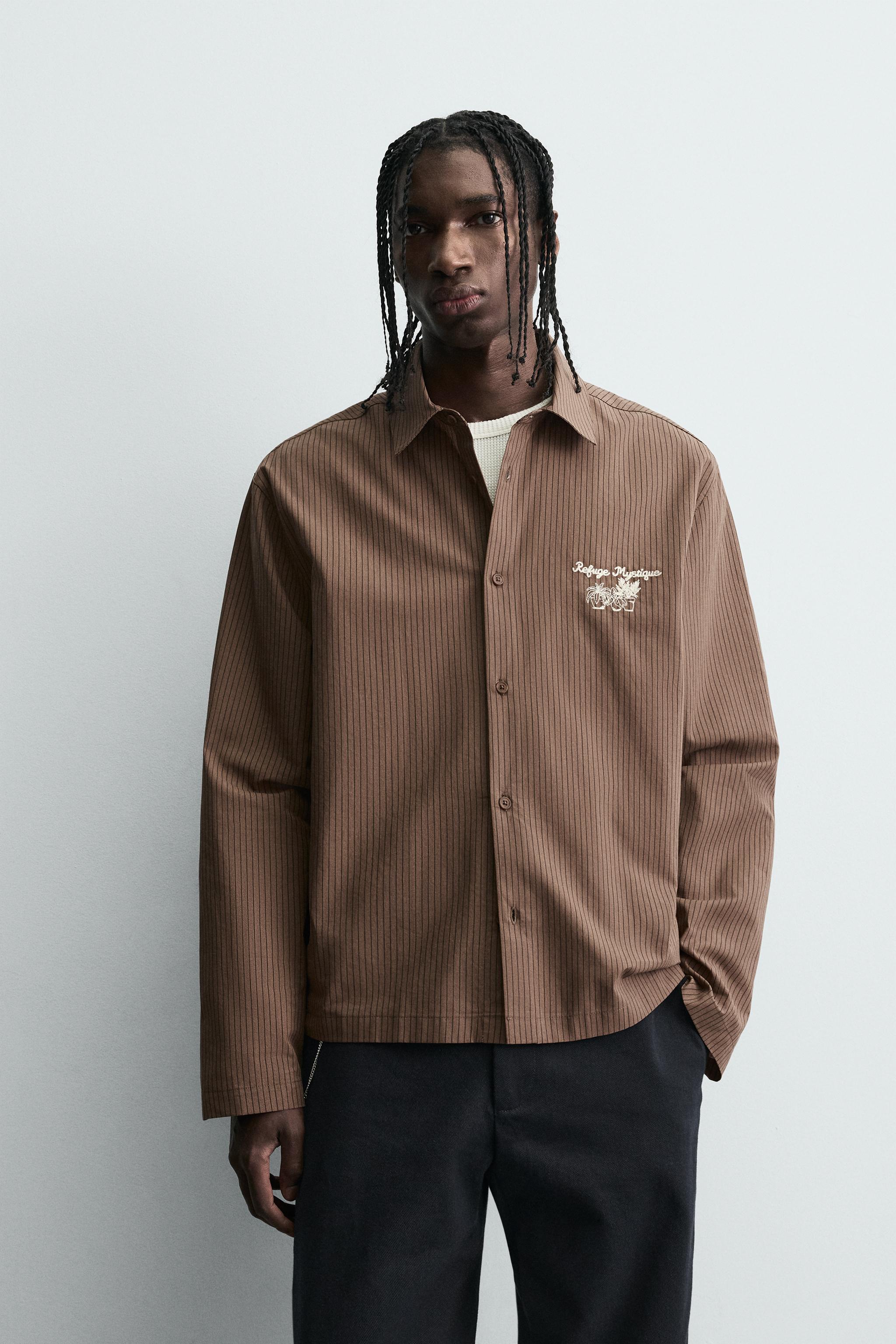 STRIPED GRAPHIC PRINT SHIRT