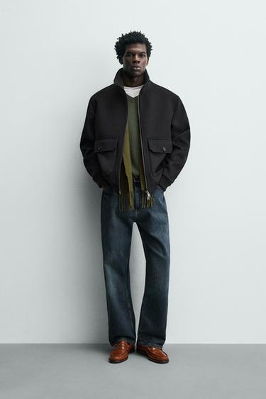 ÁO KHOÁC DÁNG REGULAR FIT CÓ TÚI - Màu đen từ Zara