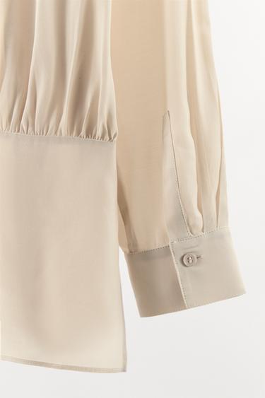 100% VISCOSE SHIRT WITH PLEATS - Sand by Zara - Image 8