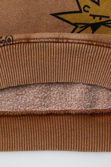 SWEAT IMPRIMÉ ÉTOILES - Marron clair de Zara - Image 3