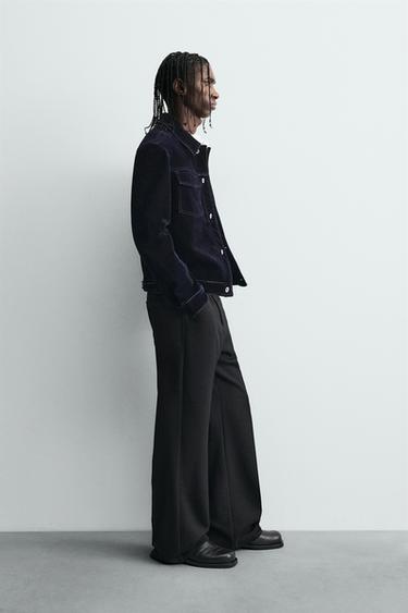 FLOCKED VELVET JACKET - Blue by Zara - Image 3